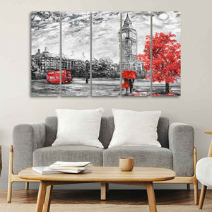 Beautiful View of London Wall Painting Set of Five Pieces