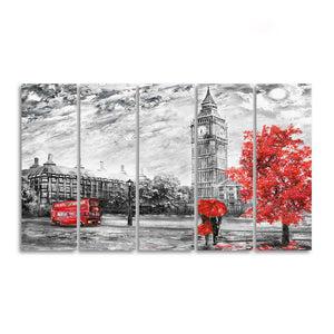 Beautiful View of London Wall Painting Set of Five Pieces