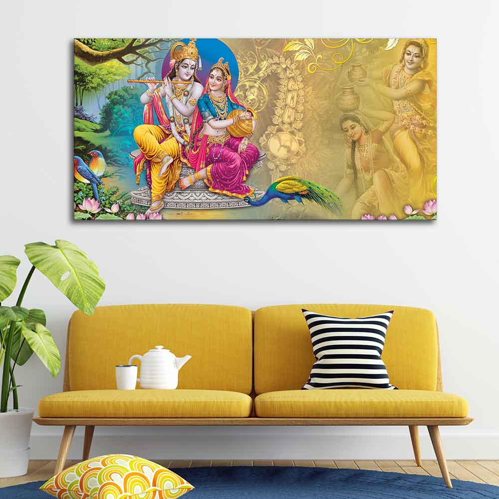 Beautiful Wall Painting of Lord Radha Krishna