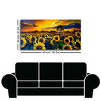 Beautiful Wall Painting of Sunflower Garden in Sunset View