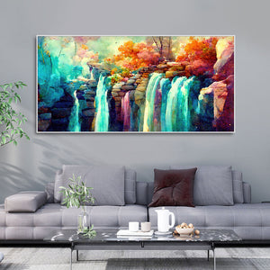 Beautiful Waterfall Scenery Canvas Wall Painting