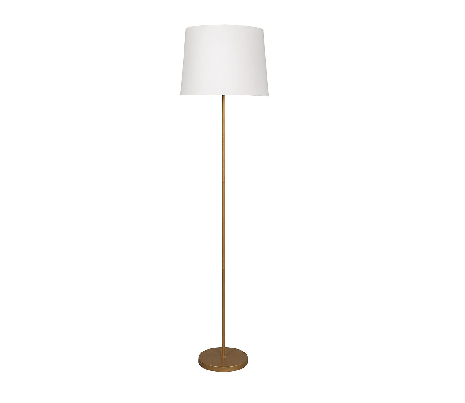 Beautiful White Color Metal Floor Lamp with Golden Base and Oval Shade