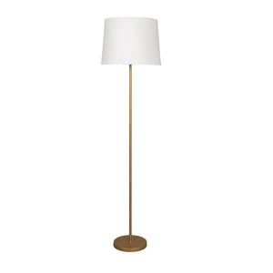 Beautiful White Color Metal Floor Lamp with Golden Base and Oval Shade