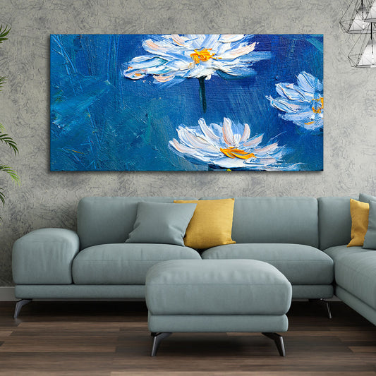 Beautiful White Flower Modern Design Premium Canvas Wall Painting