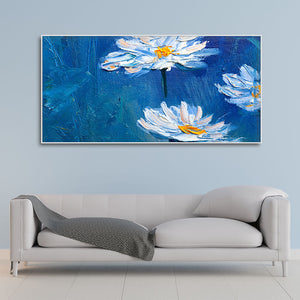 Beautiful White Flower Modern Design Premium Canvas Wall Painting