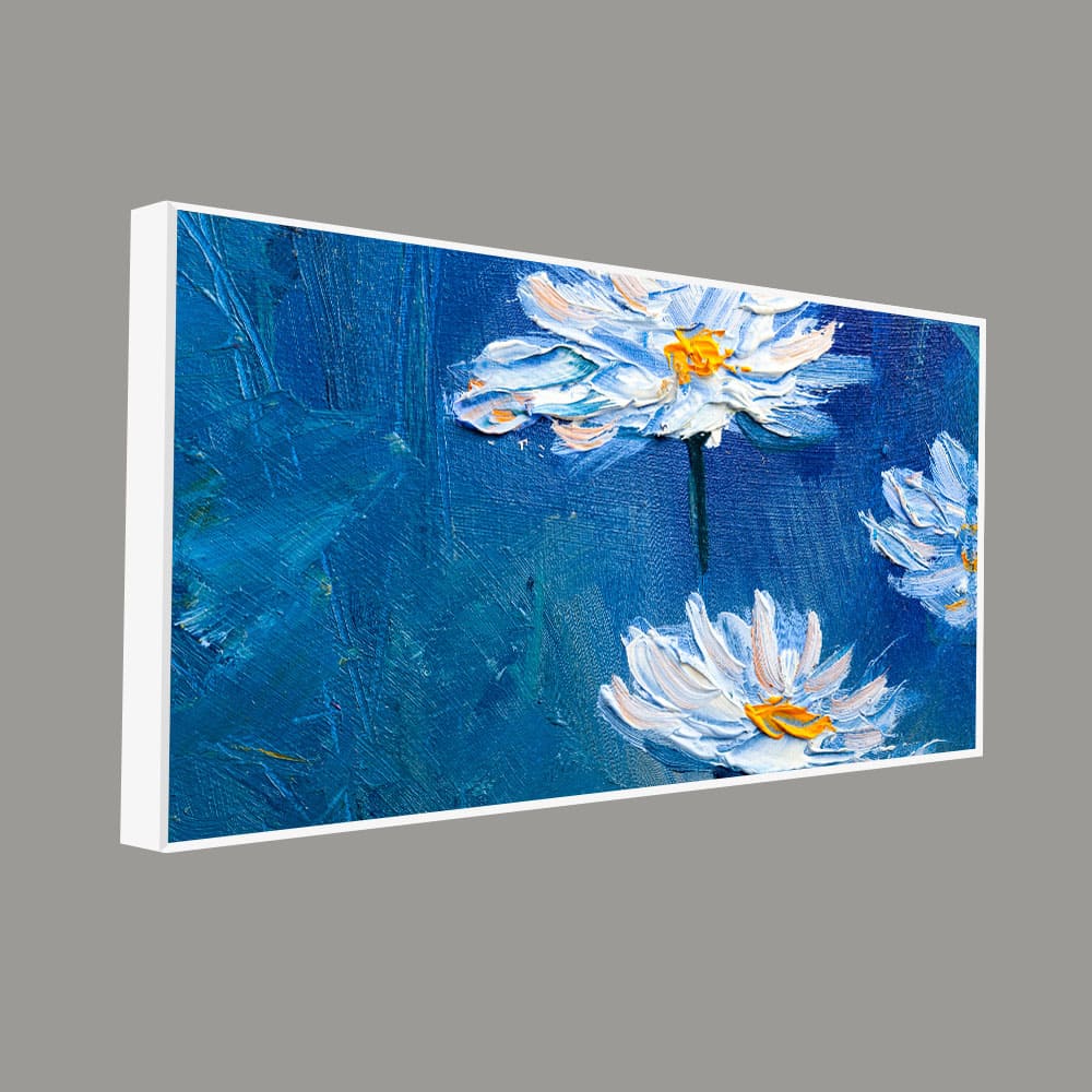 Beautiful White Flower Modern Design Premium Canvas Wall Painting