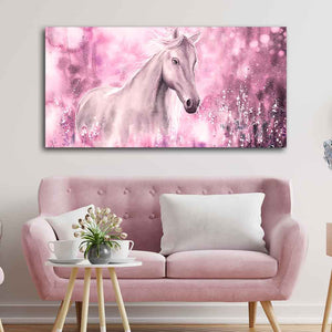 Beautiful White Horse Premium Wall Painting