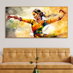 Beautiful Woman Dancing in Traditional Style Canvas Wall Painitng