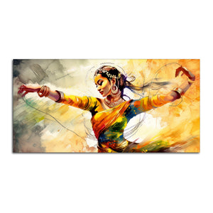 Beautiful Woman Dancing in Traditional Style Canvas Wall Painitng