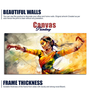 Beautiful Woman Dancing in Traditional Style Canvas Wall Painitng