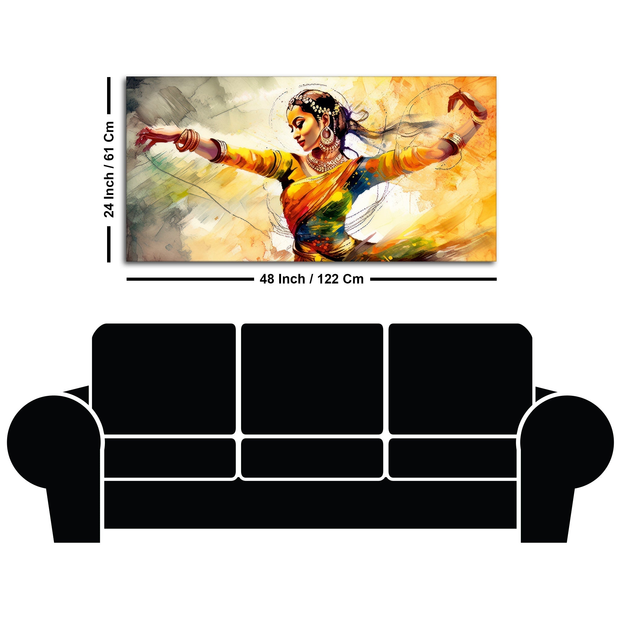 Beautiful Woman Dancing in Traditional Style Canvas Wall Painitng
