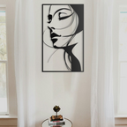 Beautiful Women Face Metal Art Frame Wall Decor