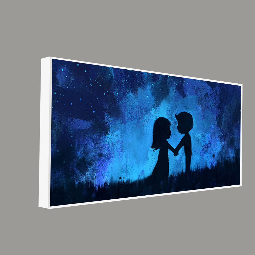 Beautiful Young Couple in Love Holding Hands Canvas Wall Painting