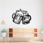 Beer Mugs Cheers Up Metal Art Bar Wall Decor