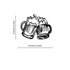 Beer Mugs Cheers Up Metal Art Bar Wall Decor