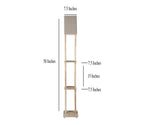 Beige Color Cotton Shade 3 Tier Shelf Storage Solid Wooden Floor Lamp