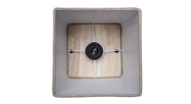 Beige Color Cotton Shade 3 Tier Shelf Storage Solid Wooden Floor Lamp