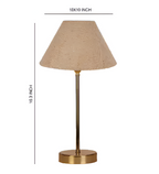 Beige Color Traditional Bedside Table Lamp with Golden Finish Base