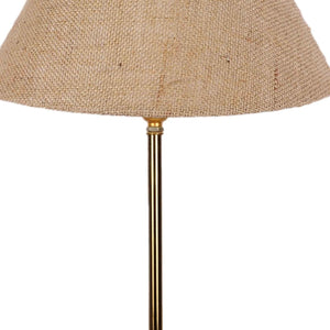 Beige Color Traditional Bedside Table Lamp with Golden Finish Base