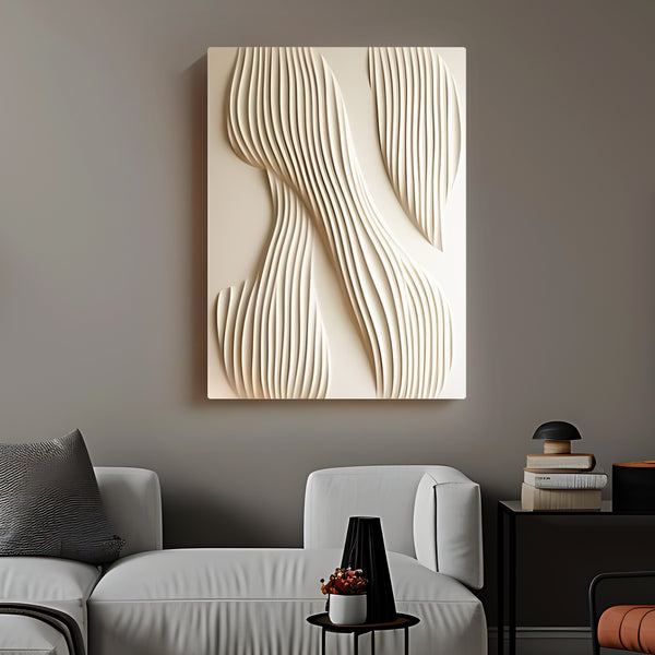 Beige Flow Vertical Wave Texture 3D Wall Art Home Decor