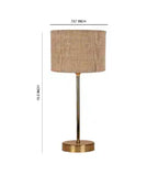 Beige Textured Cotton Metal Golden Finish Table Lamp
