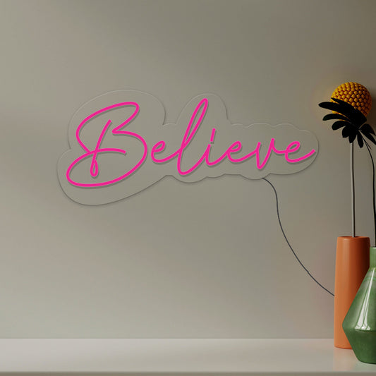 Believe Text Neon Sign LED Light