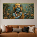 beloved-lord-krishna-with-flute-3d-bas-relief-type-canvas-wall-painting