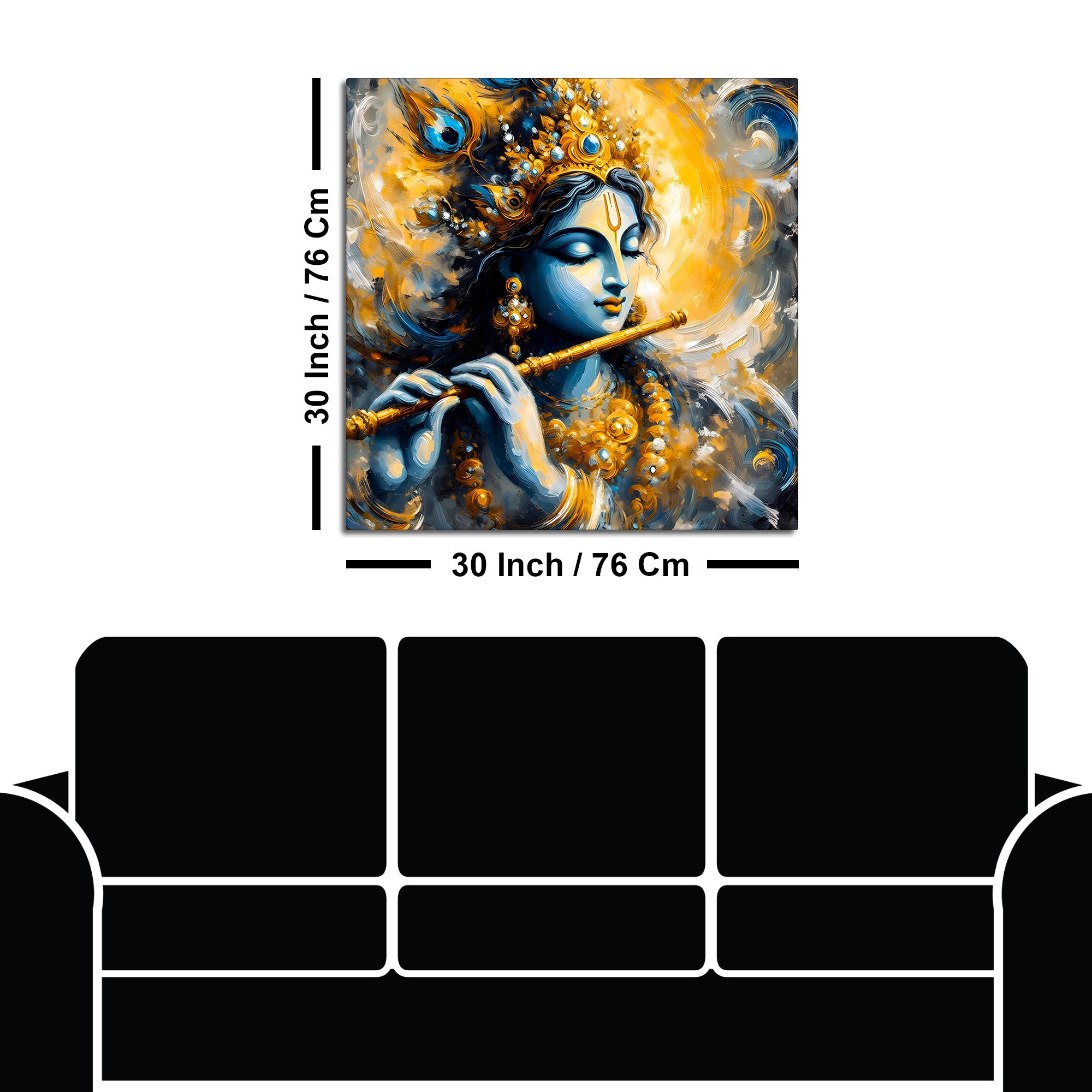 Beloved Shri Krishna Divine Flute Canvas Wall Painting for Home & Office