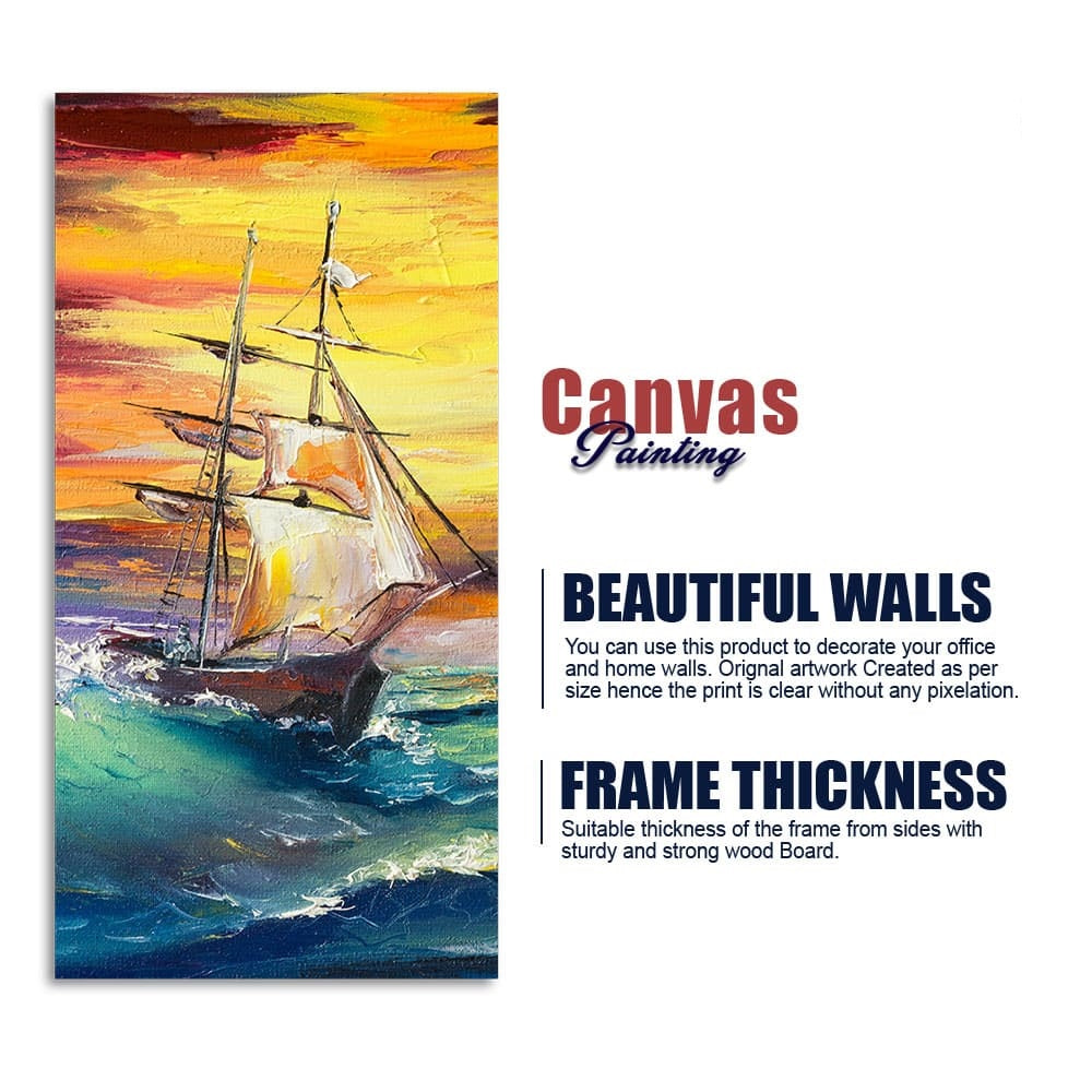 Big Panoramic Sailing Ship Canvas Wall Painting