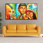 Big Size Canvas Wall Painting of Lord Radha Krishna