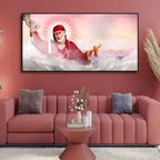 Big Size Devotional Sai Baba Wall Painting