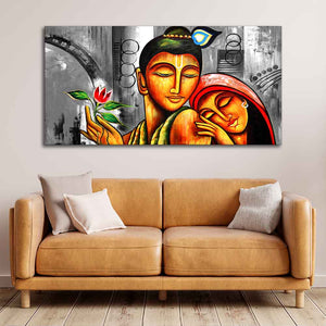 Big Size Premium Wall Painting of Lord Radha Krishna