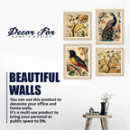 Bird and Floral Wall Art Frame Set of 4