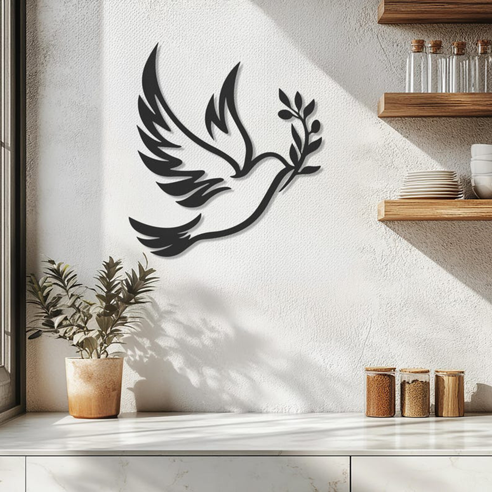 Bird Design Silhouette Metal Art Wall Decor