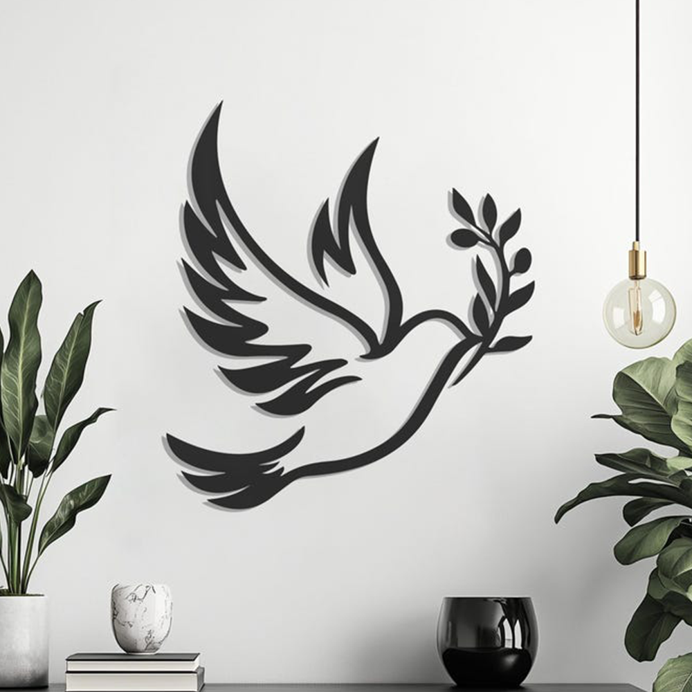 Bird Design Silhouette Metal Art Wall Decor