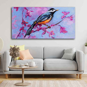 Bird with Nature Abstract Design Wall Painting