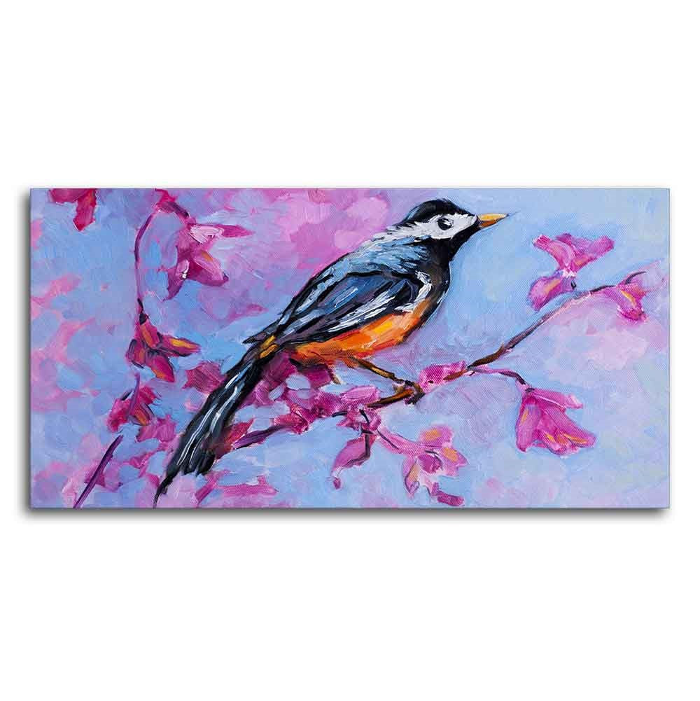 Bird with Nature Abstract Design Wall Painting