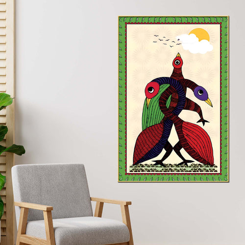 Birds Art Canvas Wall Painting | Indian Home Decor Artwork