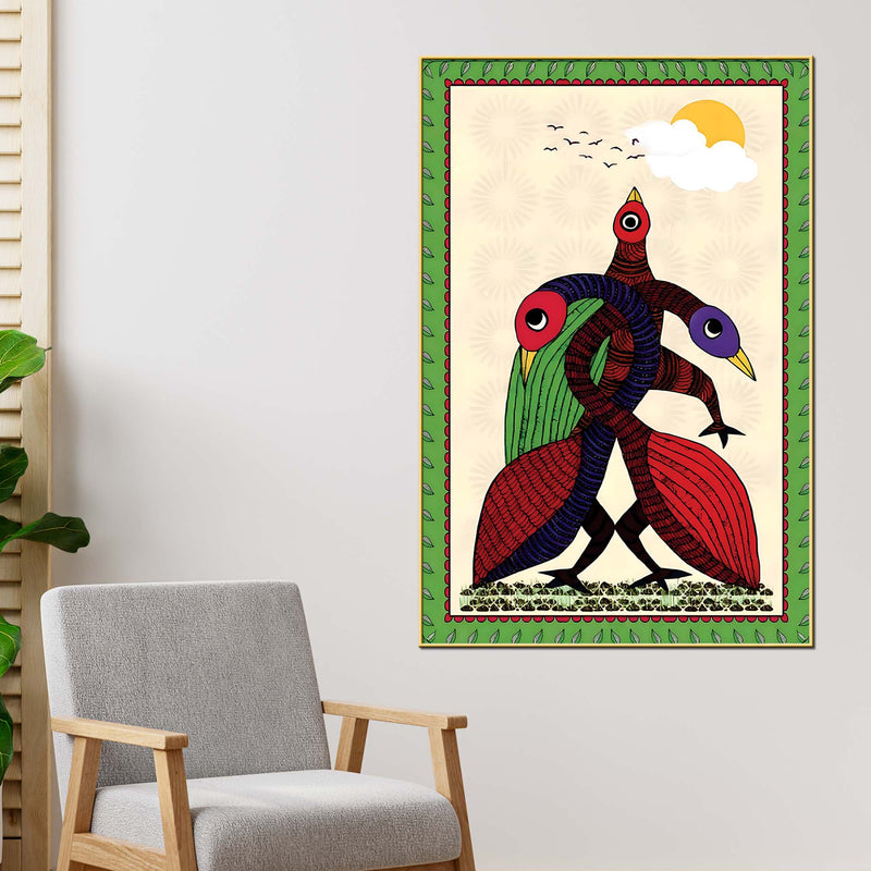 Birds Art Canvas Wall Painting | Indian Home Decor Artwork