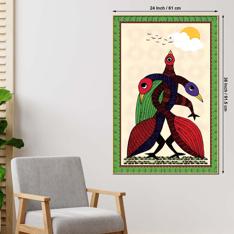 Birds Art Canvas Wall Painting | Indian Home Decor Artwork
