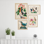 Birds & Floral Wall Frame Set of Four
