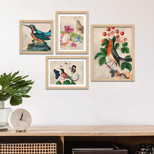 birds-floral-wall-frame-set-of-four