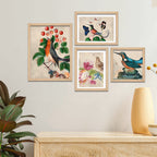 Birds & Floral Wall Frame Set of Four