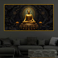 Black Background Buddha Crystal Glass Painting for Meditation Room Décor