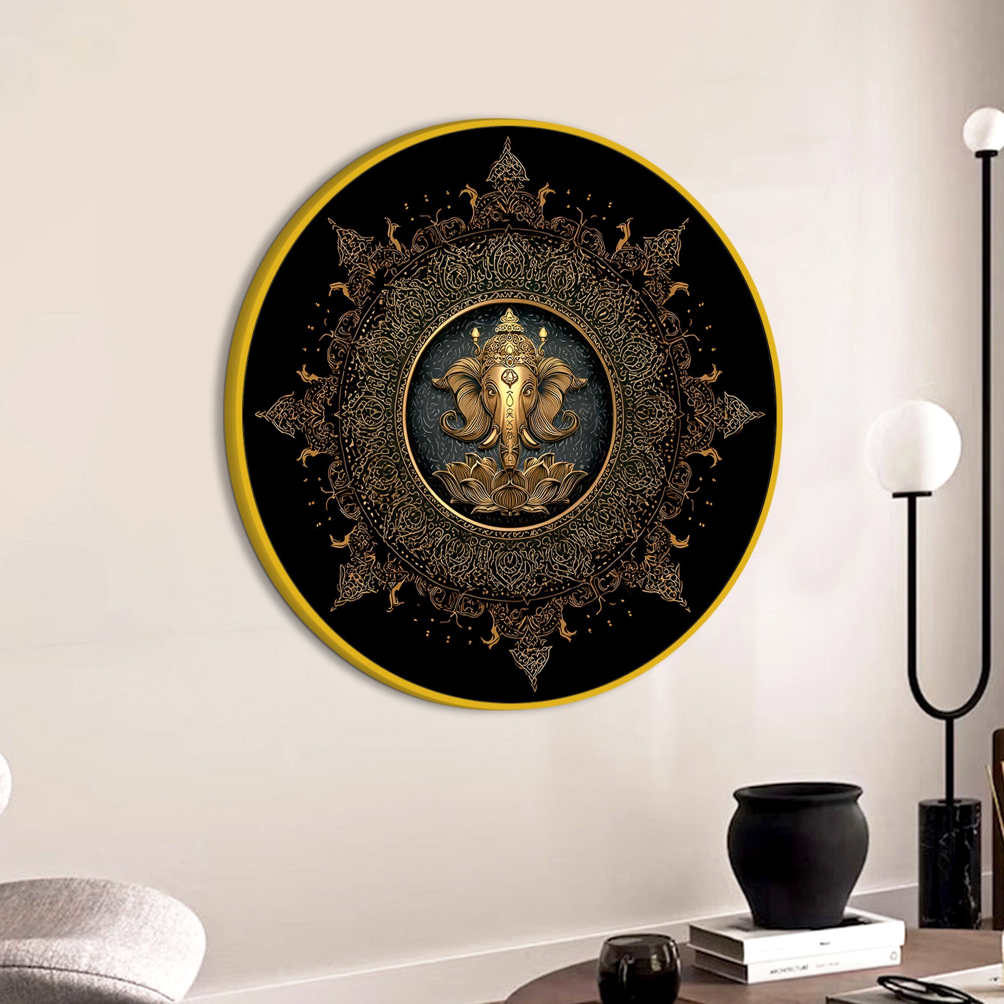 Black & Gold Ganesh Ji Painting