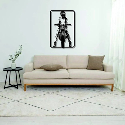 Black Rider Bike Metal Wall Art for Living Room Wall Decor