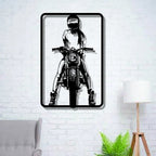 Black Rider Bike Metal Wall Art for Living Room Wall Decor