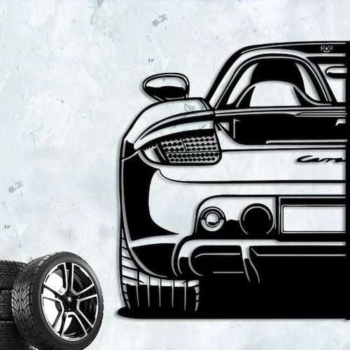 Black Sports Car Metal Wall Decor for Modern Interiors
