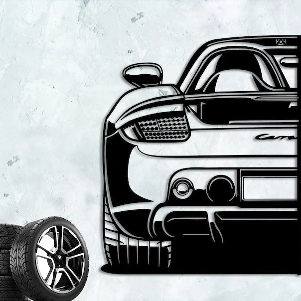 Black Sports Car Metal Wall Decor for Modern Interiors