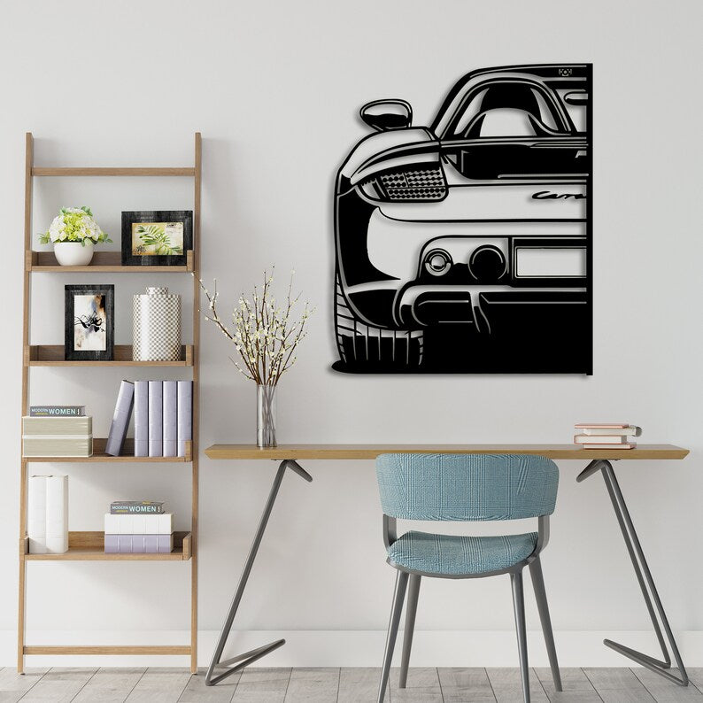 Black Sports Car Metal Wall Decor for Modern Interiors